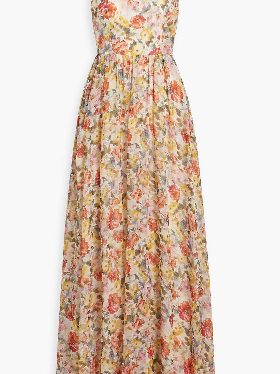 floral-print voile maxi dress