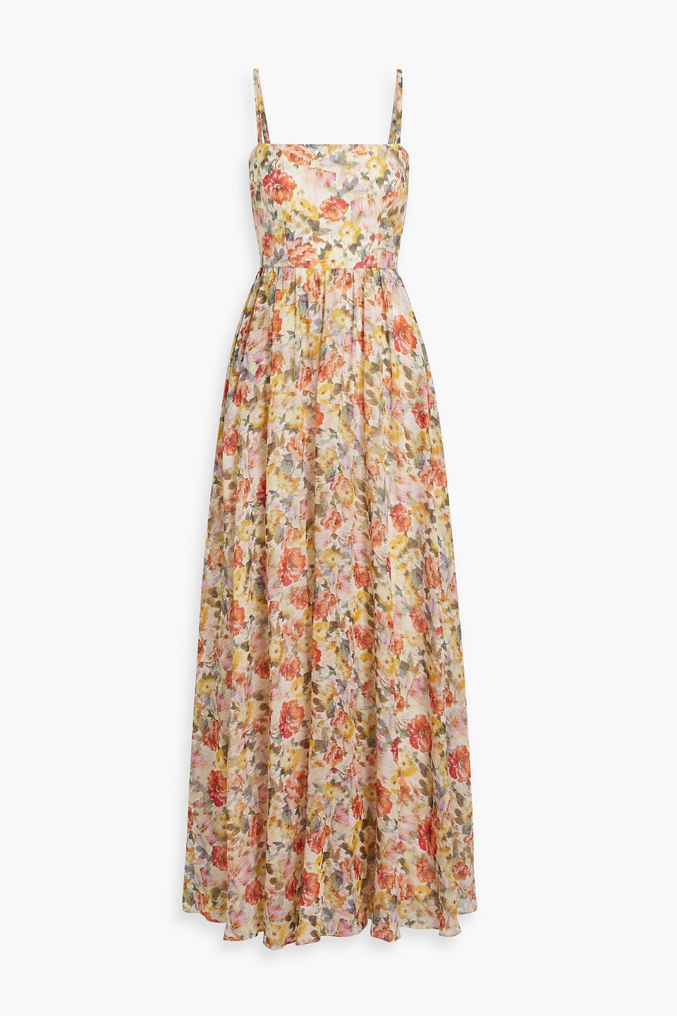 Floral-print voile maxi dress