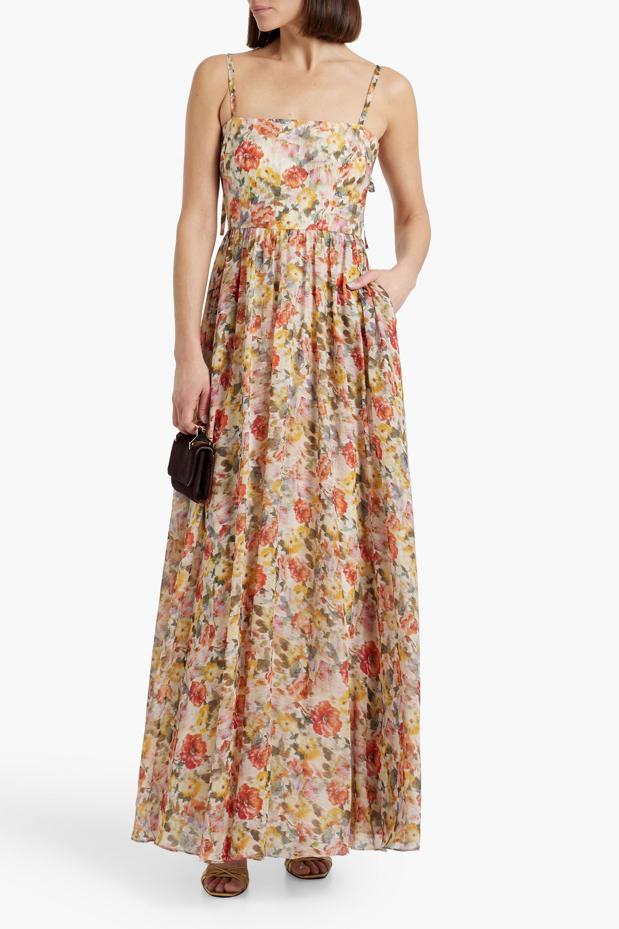 MIKAEL AGHAL Floral-print voile maxi dress