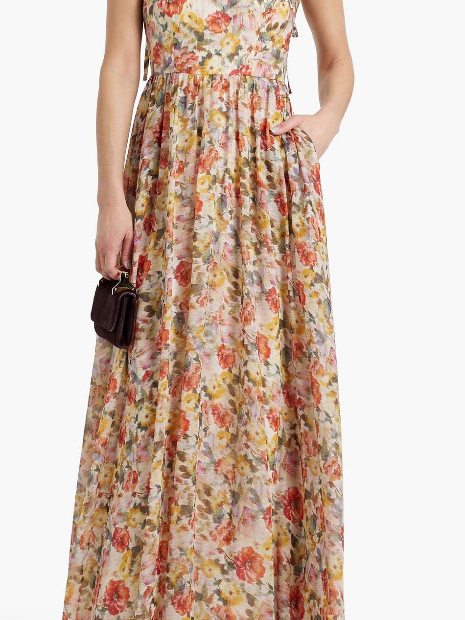 floral-print voile maxi dress