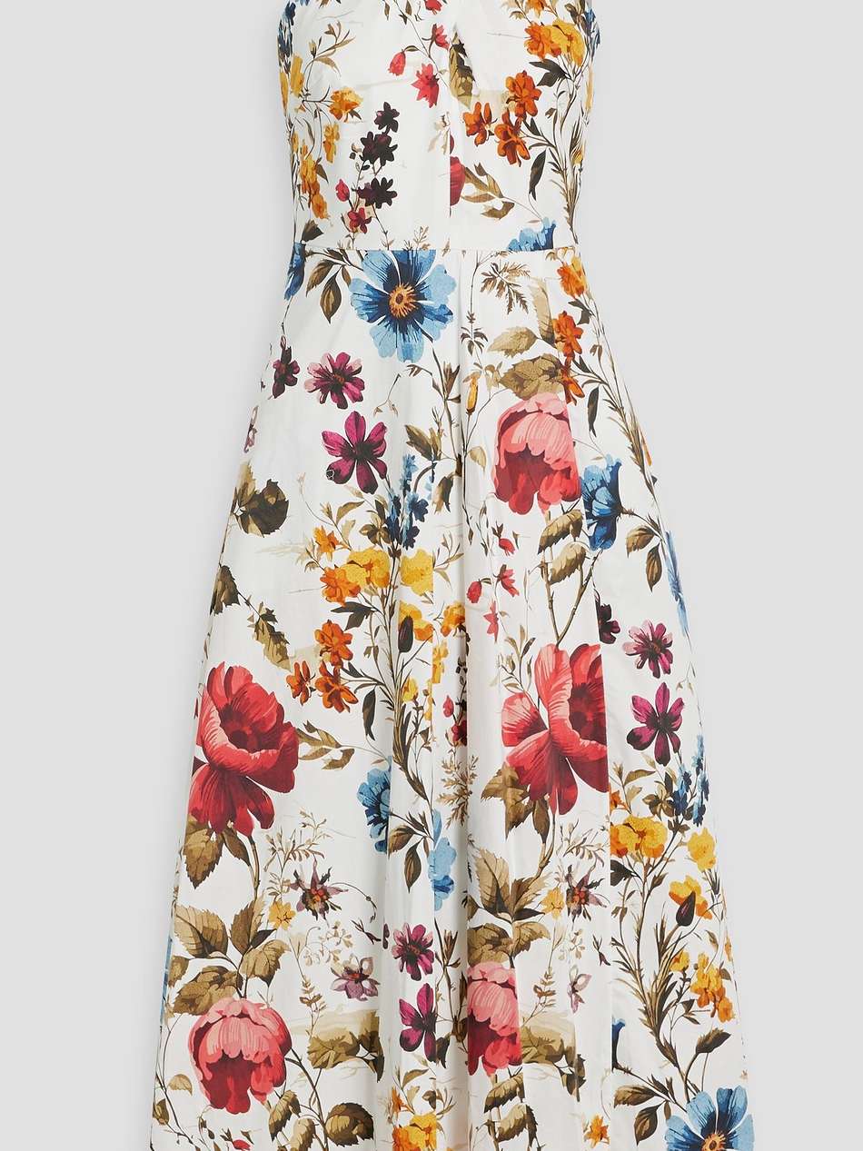 floral-print cotton-blend broadcloth midi dress