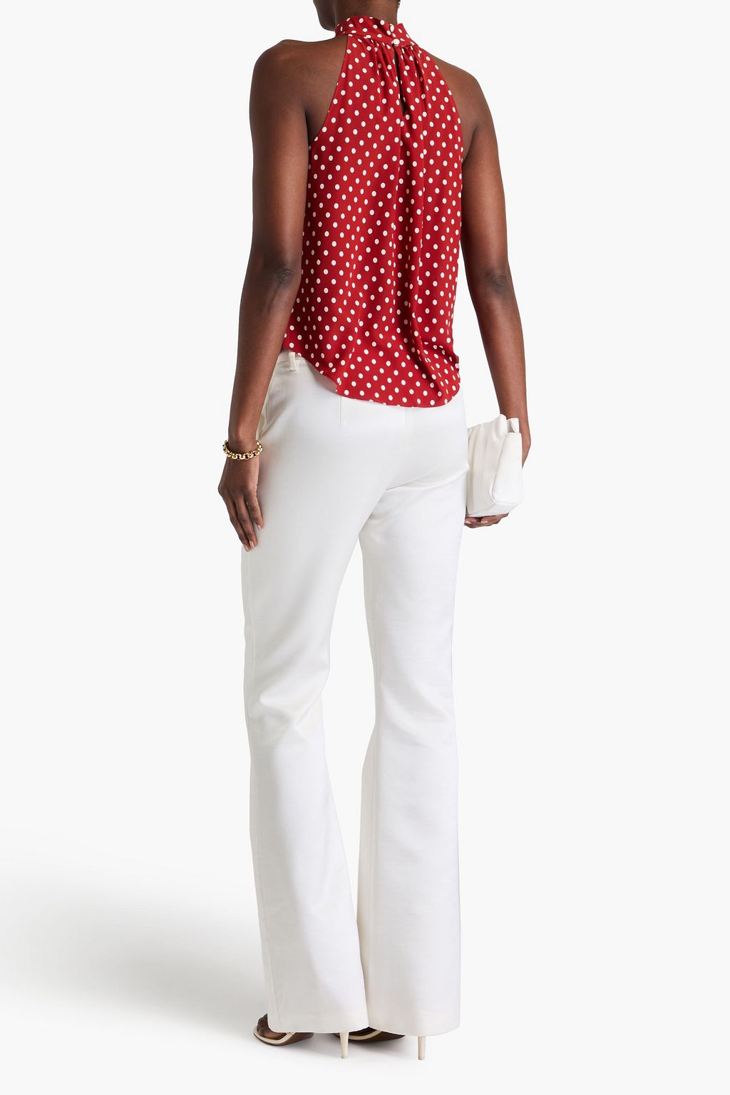 VERONICA BEARD Kovi polka-dot silk-blend crepe de chine top
