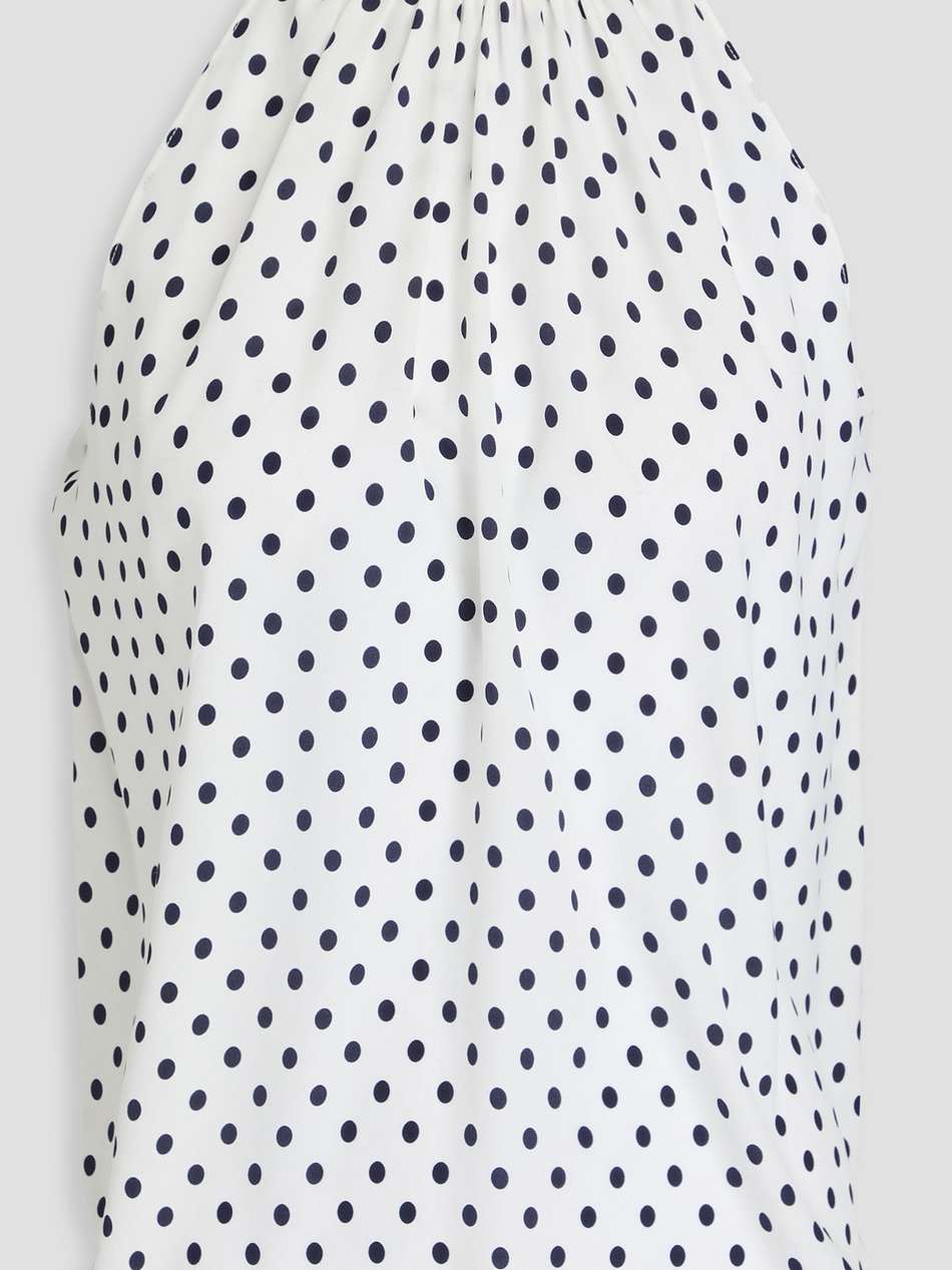 kovi polka-dot silk-blend crepe de chine top