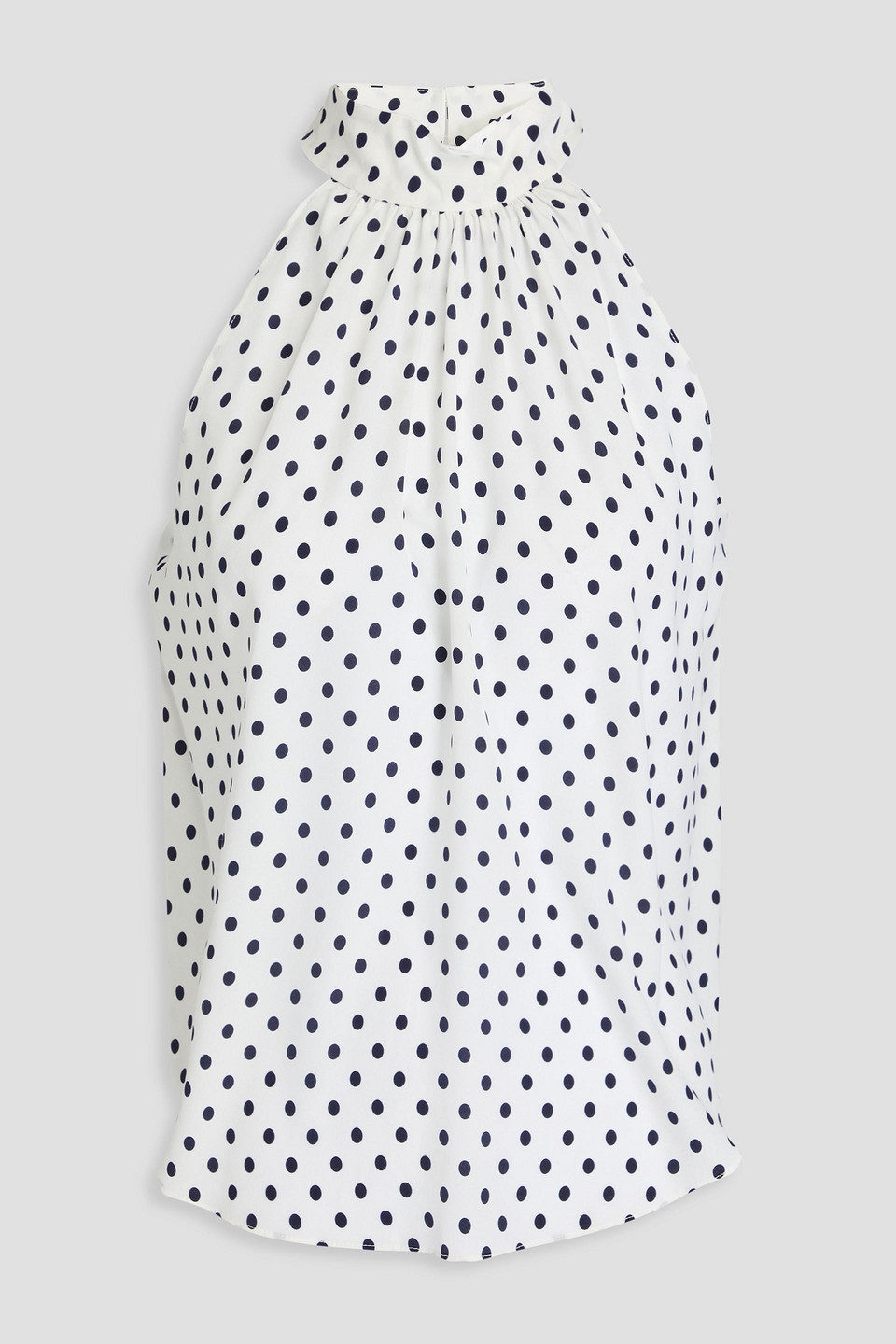 Shop Veronica Beard Kovi Polka-dot Silk-blend Crepe De Chine Top In Off-white