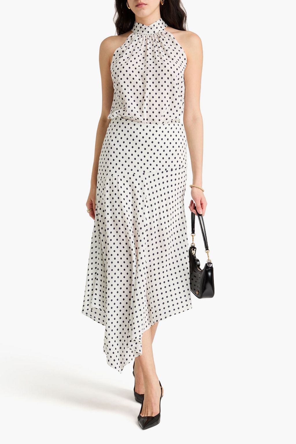 VERONICA BEARD Kovi polka-dot silk-blend crepe de chine top