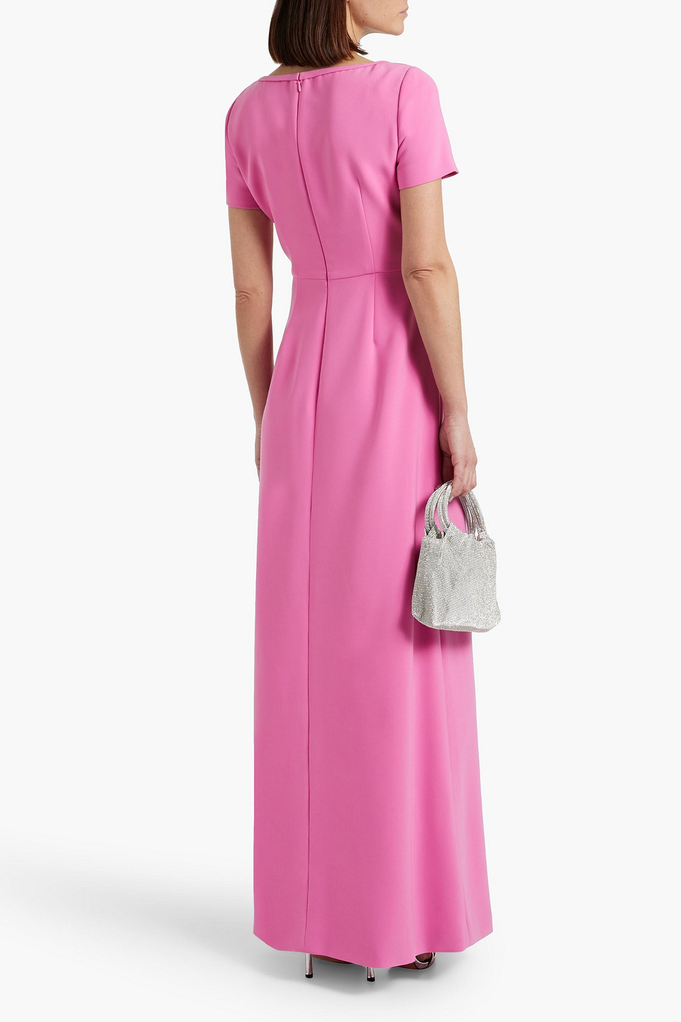 Carolina Herrera Bow-detailed Crepe Gown In Bright Pink