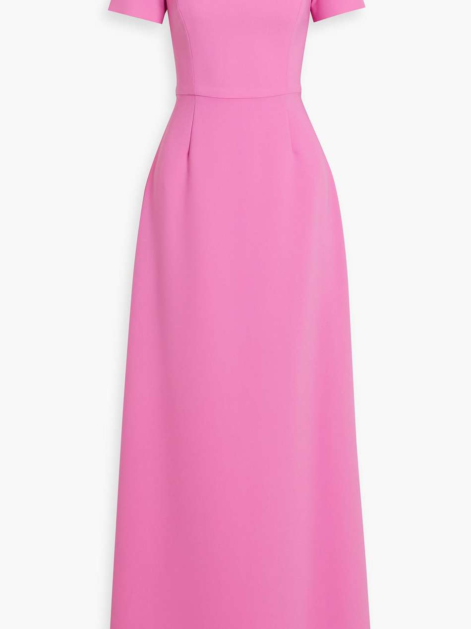 bow-detailed crepe gown