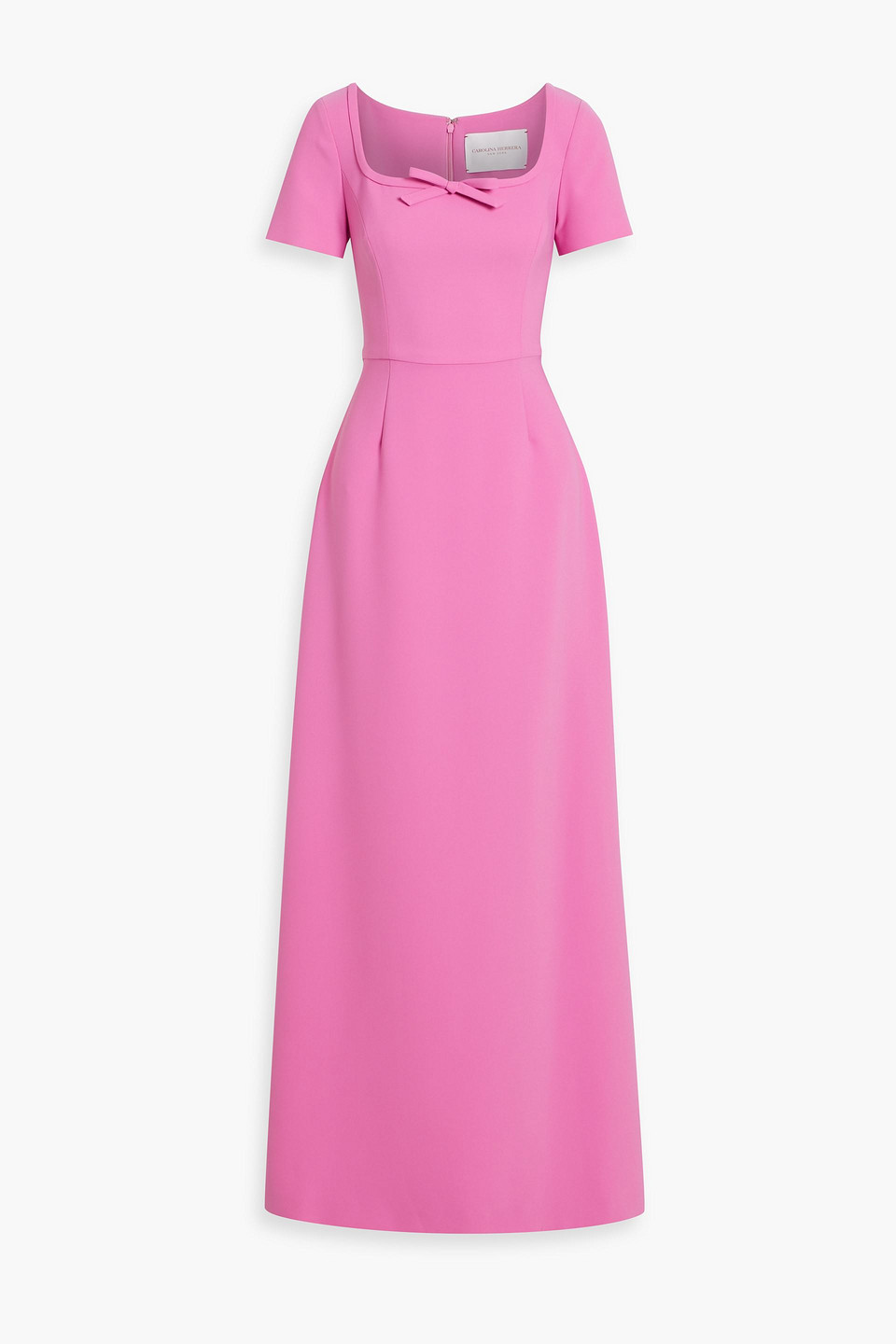 Carolina Herrera Bow-detailed Crepe Gown In Bright Pink