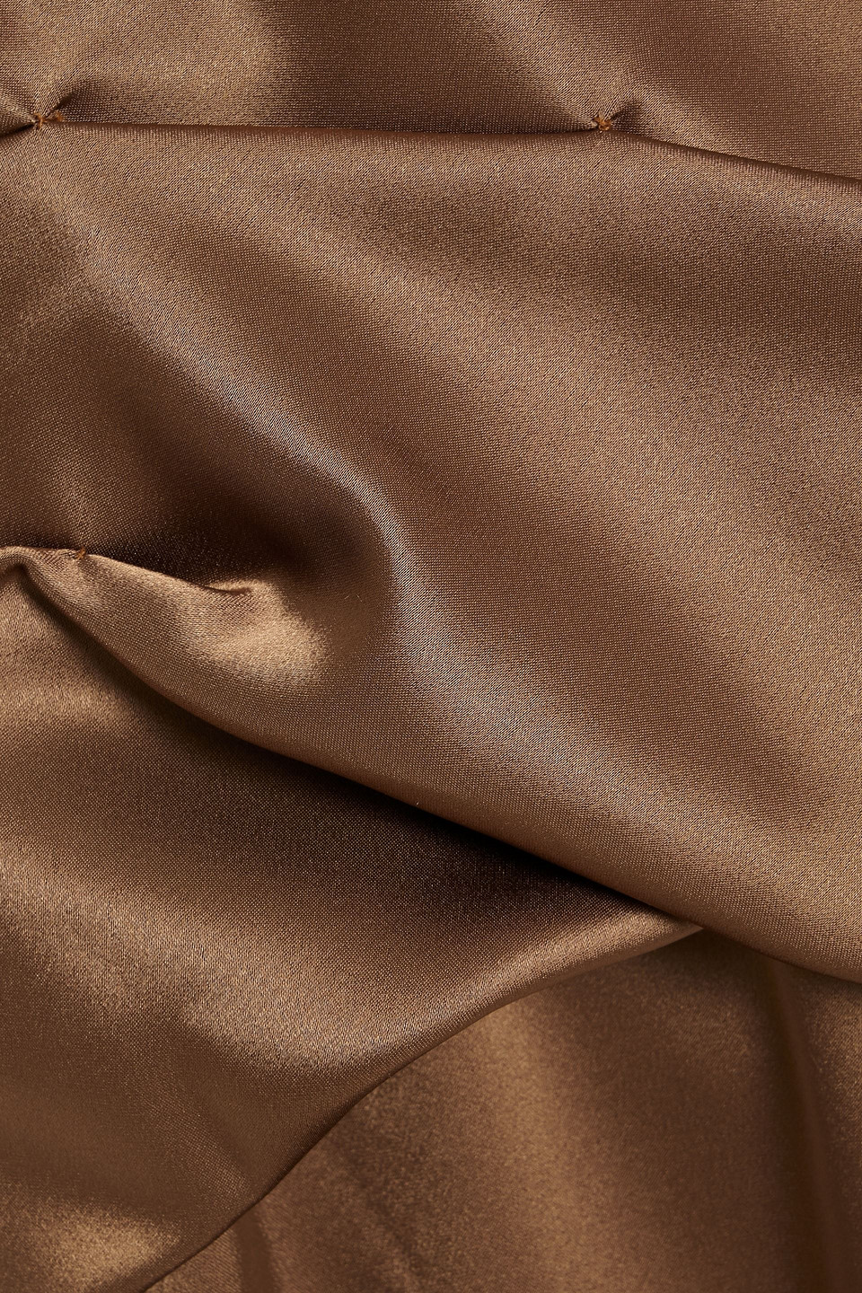 Carolina Herrera Draped Satin Halterneck Gown In Brown