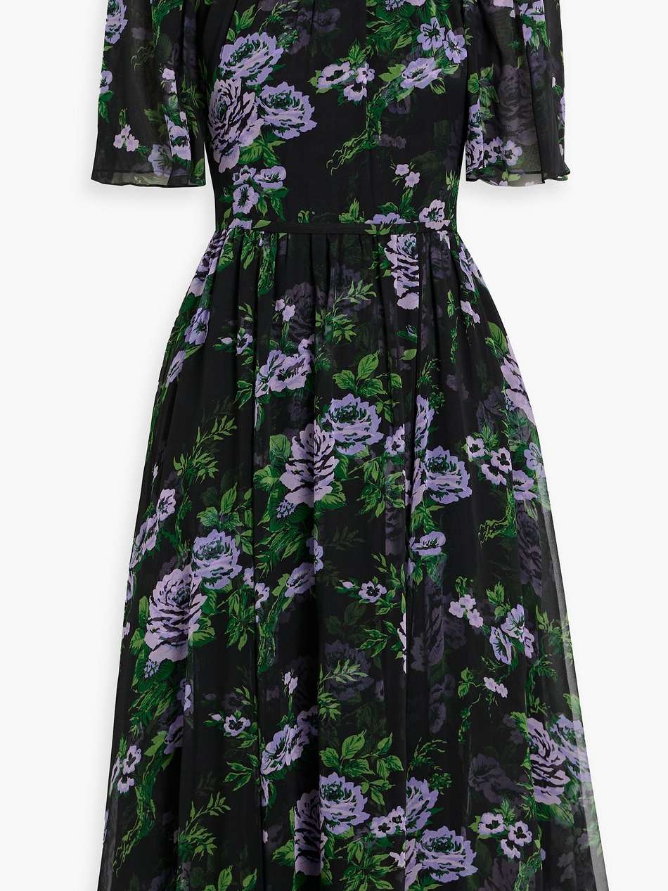 floral-print silk-chiffon midi dress