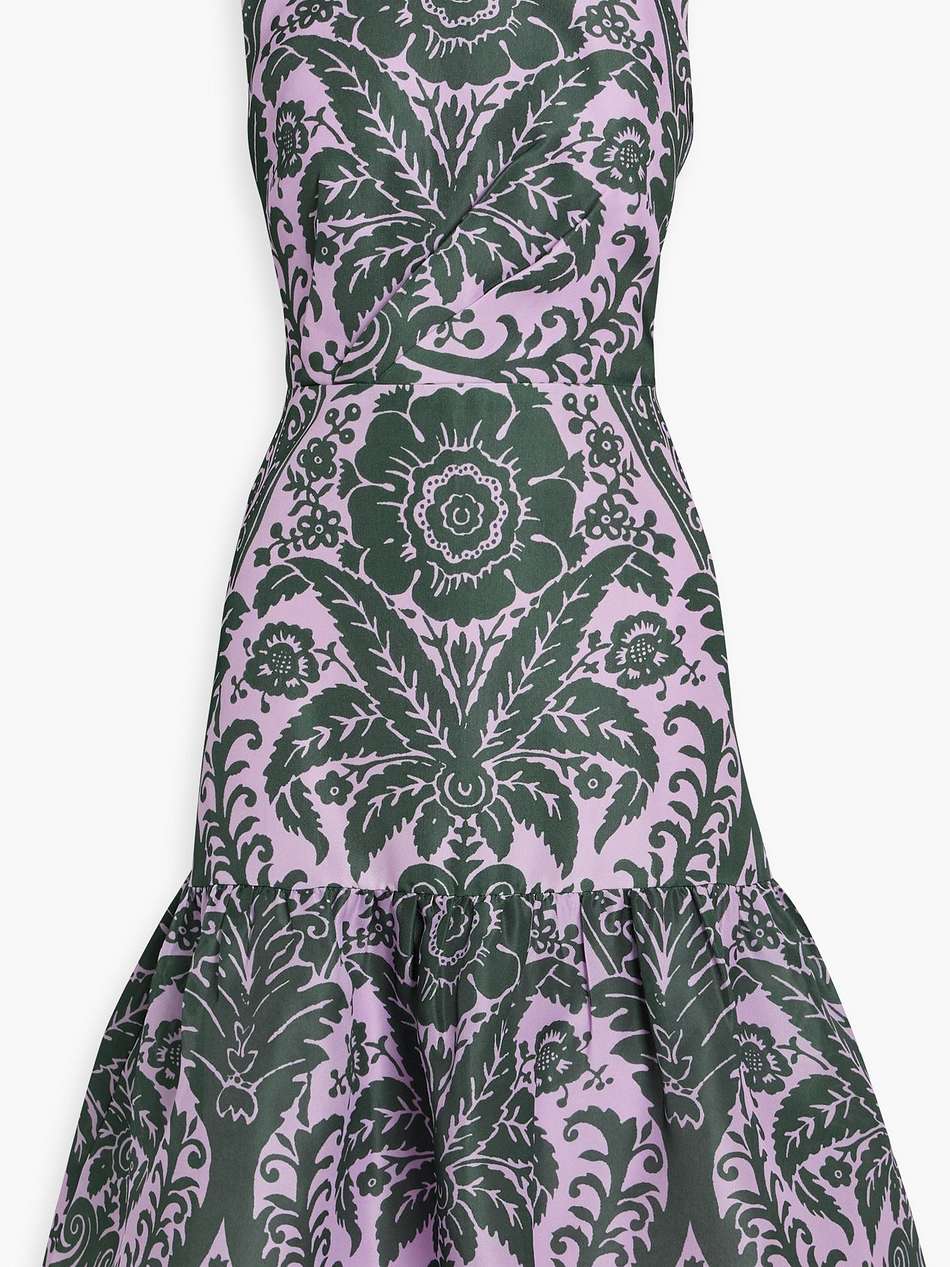 floral-print silk dress