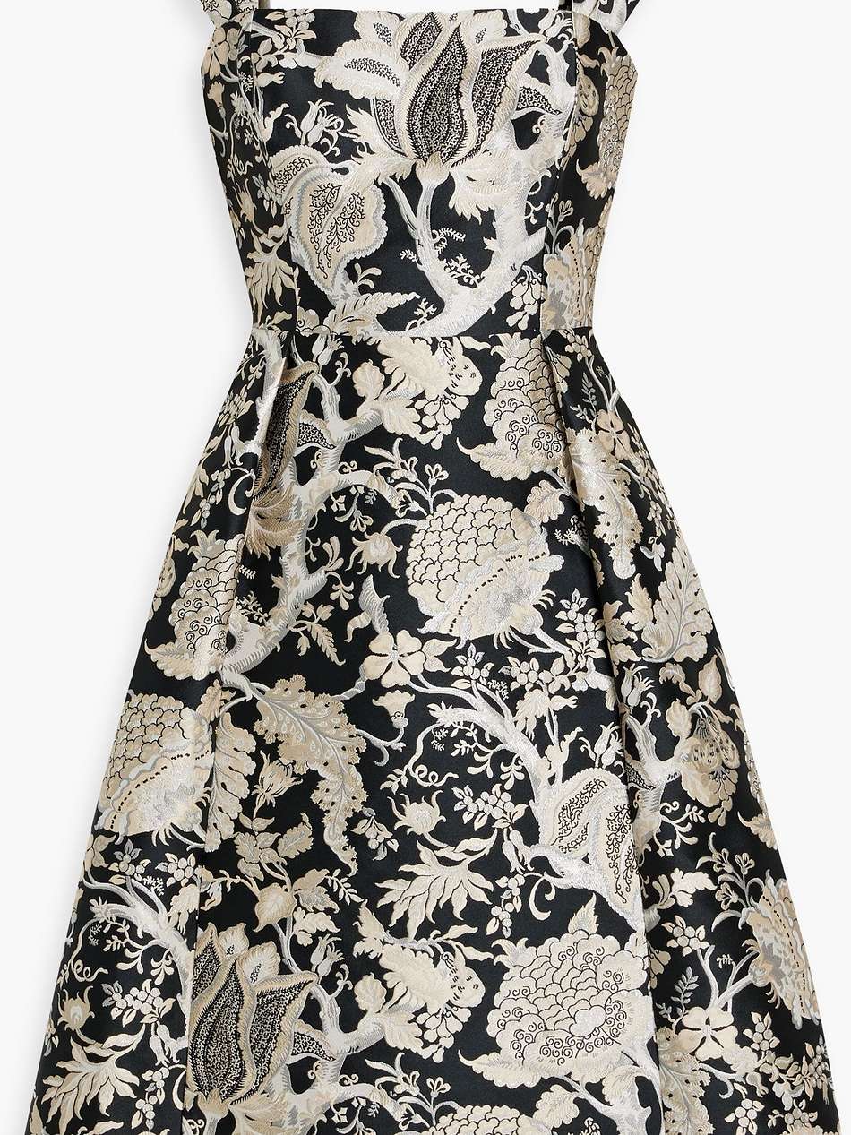 metallic jacquard dress