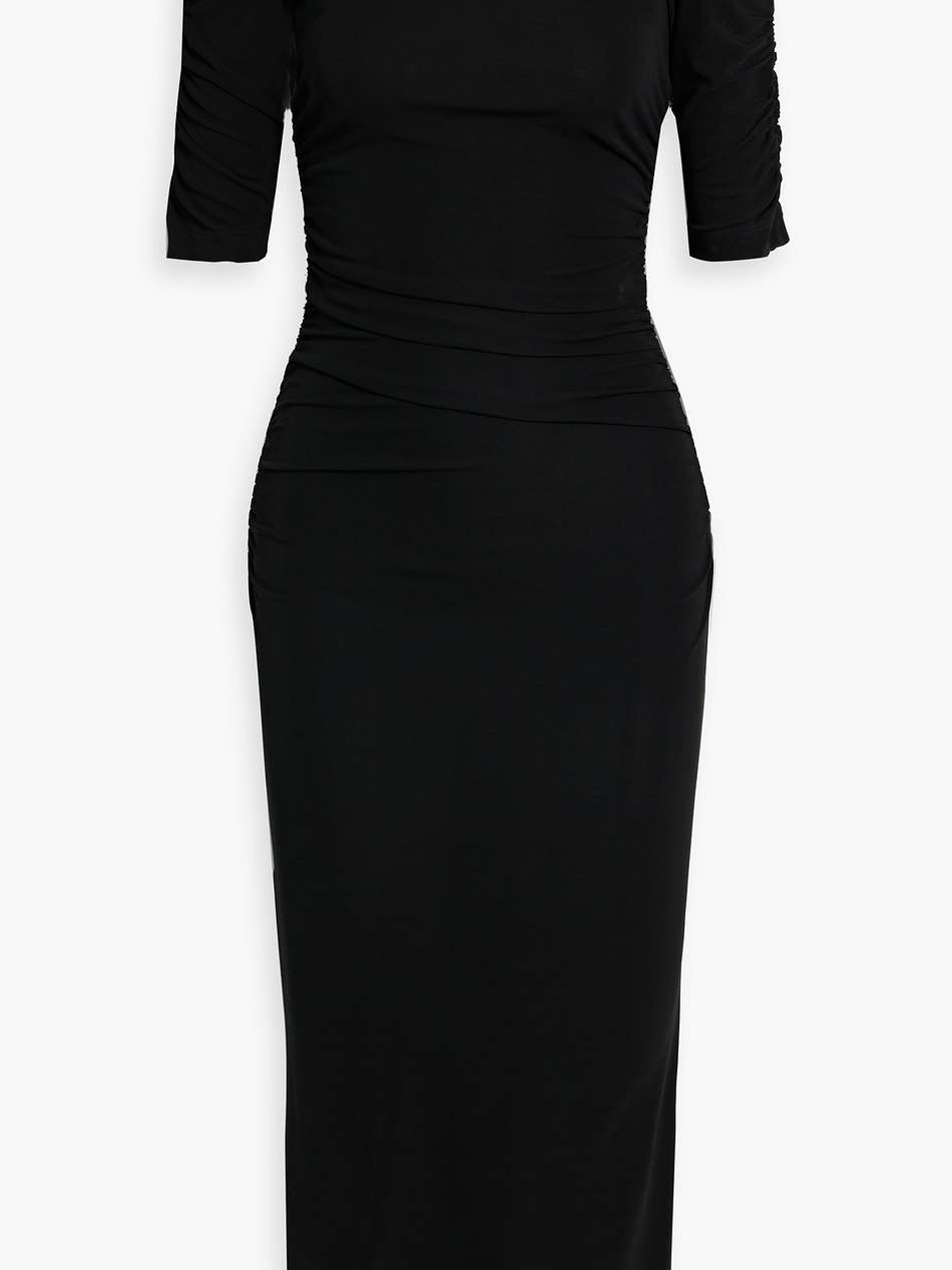 ruched jersey midi dress