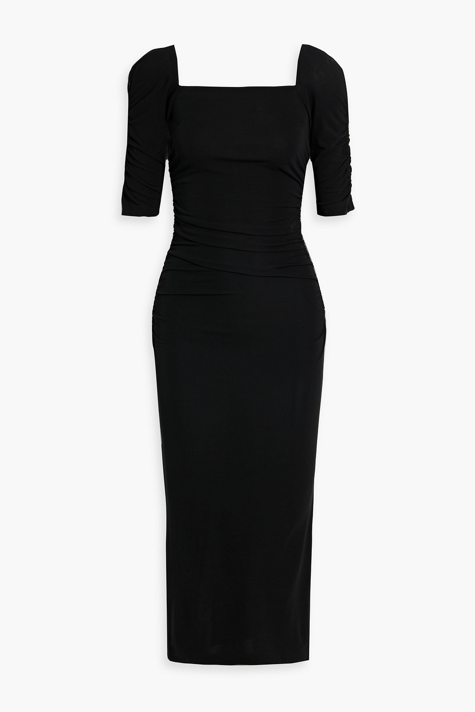Carolina Herrera Ruched Jersey Midi Dress In Black