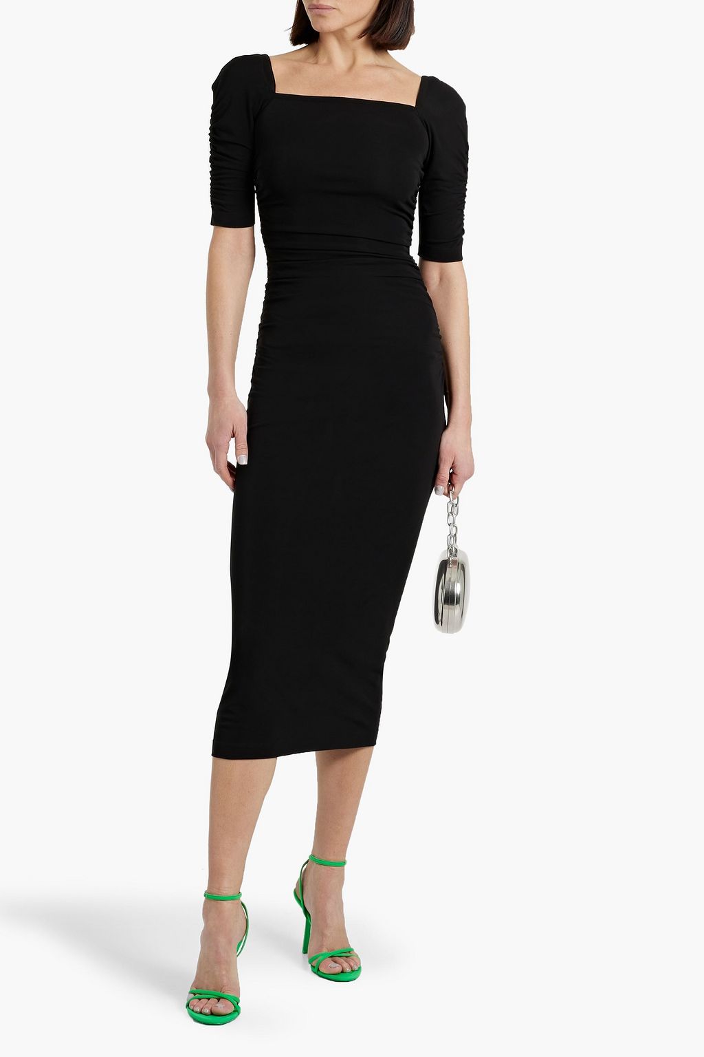 CAROLINA HERRERA Ruched jersey midi dress