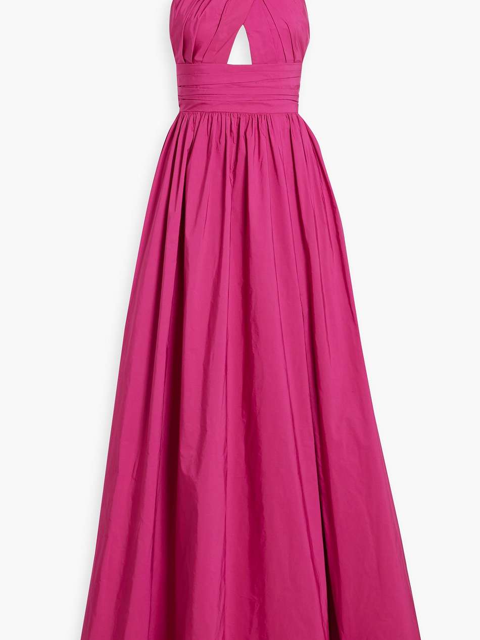 cutout taffeta halterneck gown