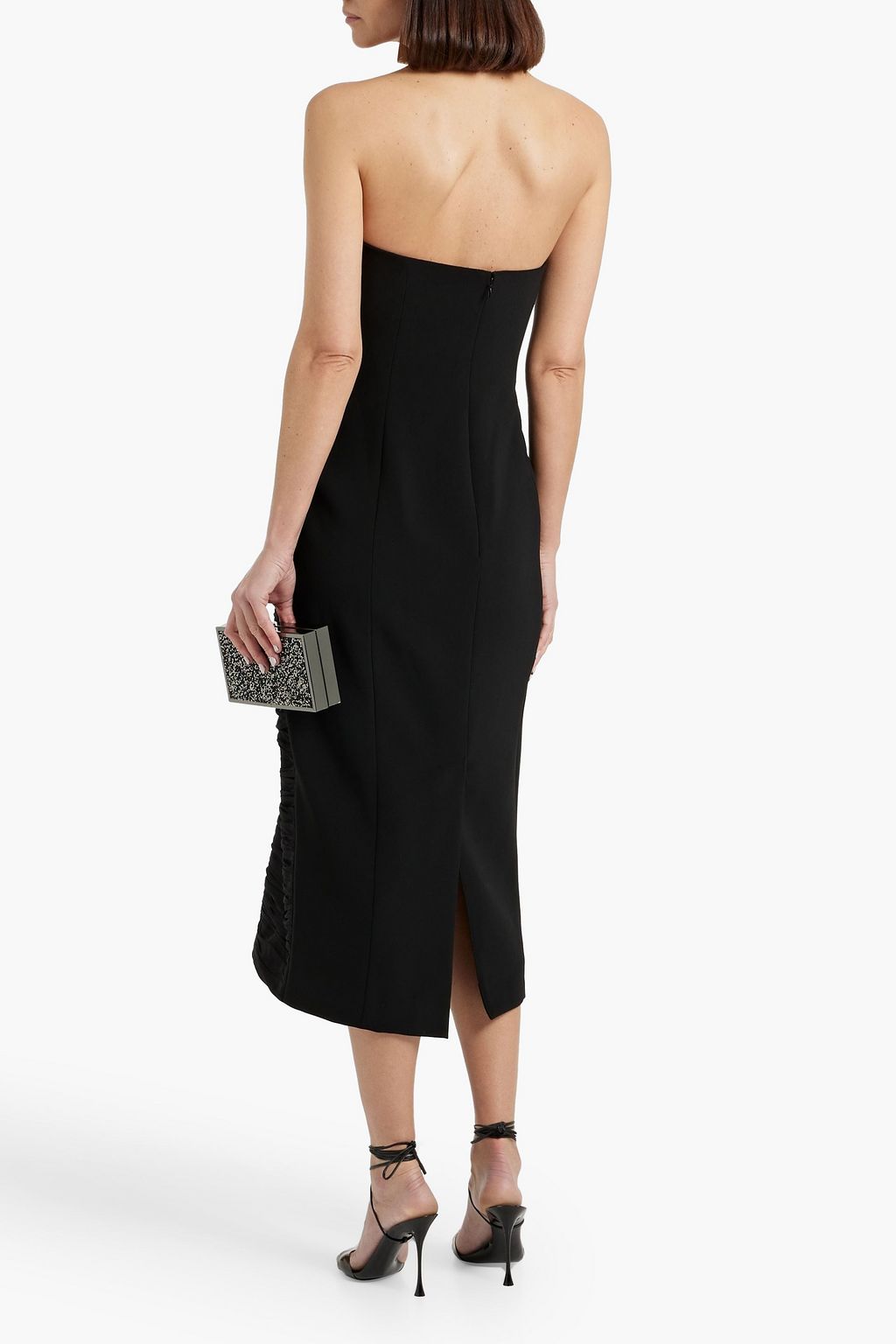 CAROLINA HERRERA Strapless ruched silk-chiffon midi dress