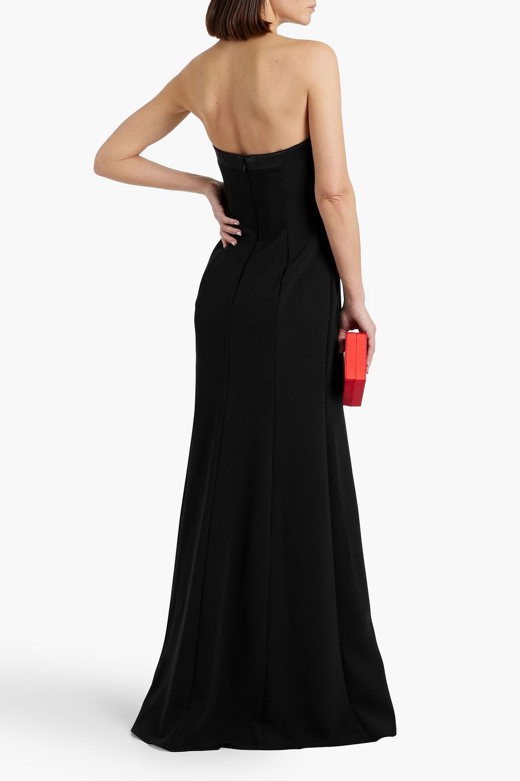 JENNY PACKHAM Circe strapless satin-trimmed crepe gown
