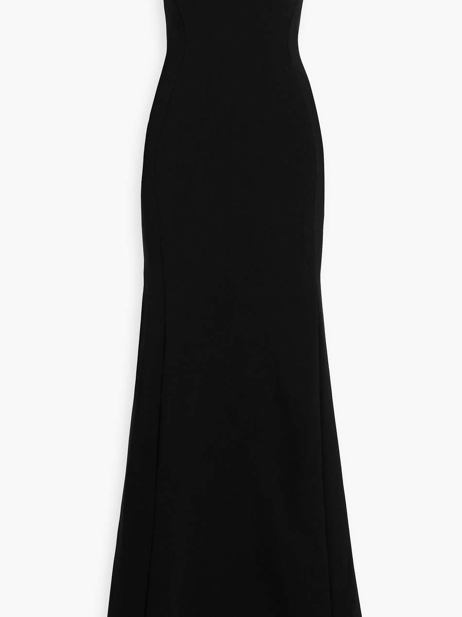 circe strapless satin-trimmed crepe gown