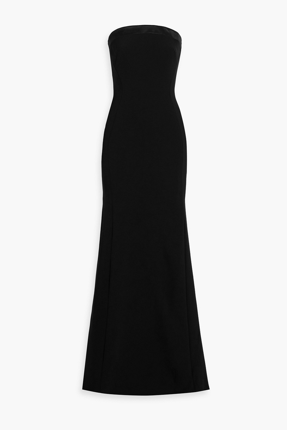 Circe strapless satin-trimmed crepe gown