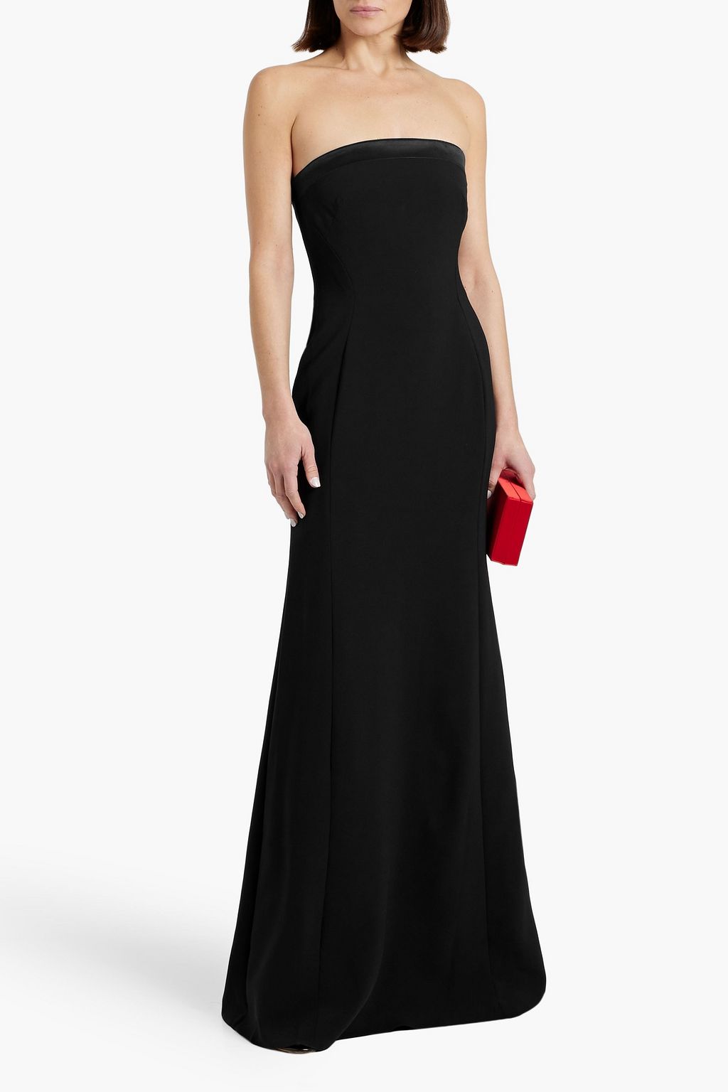 JENNY PACKHAM Circe strapless satin-trimmed crepe gown