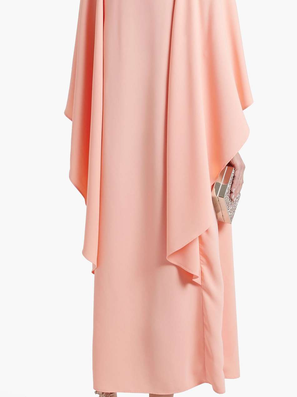 salina cape-effect crepe maxi dress