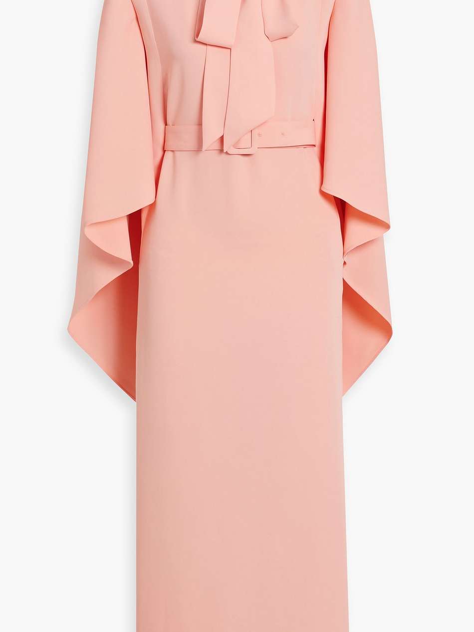 salina cape-effect crepe maxi dress