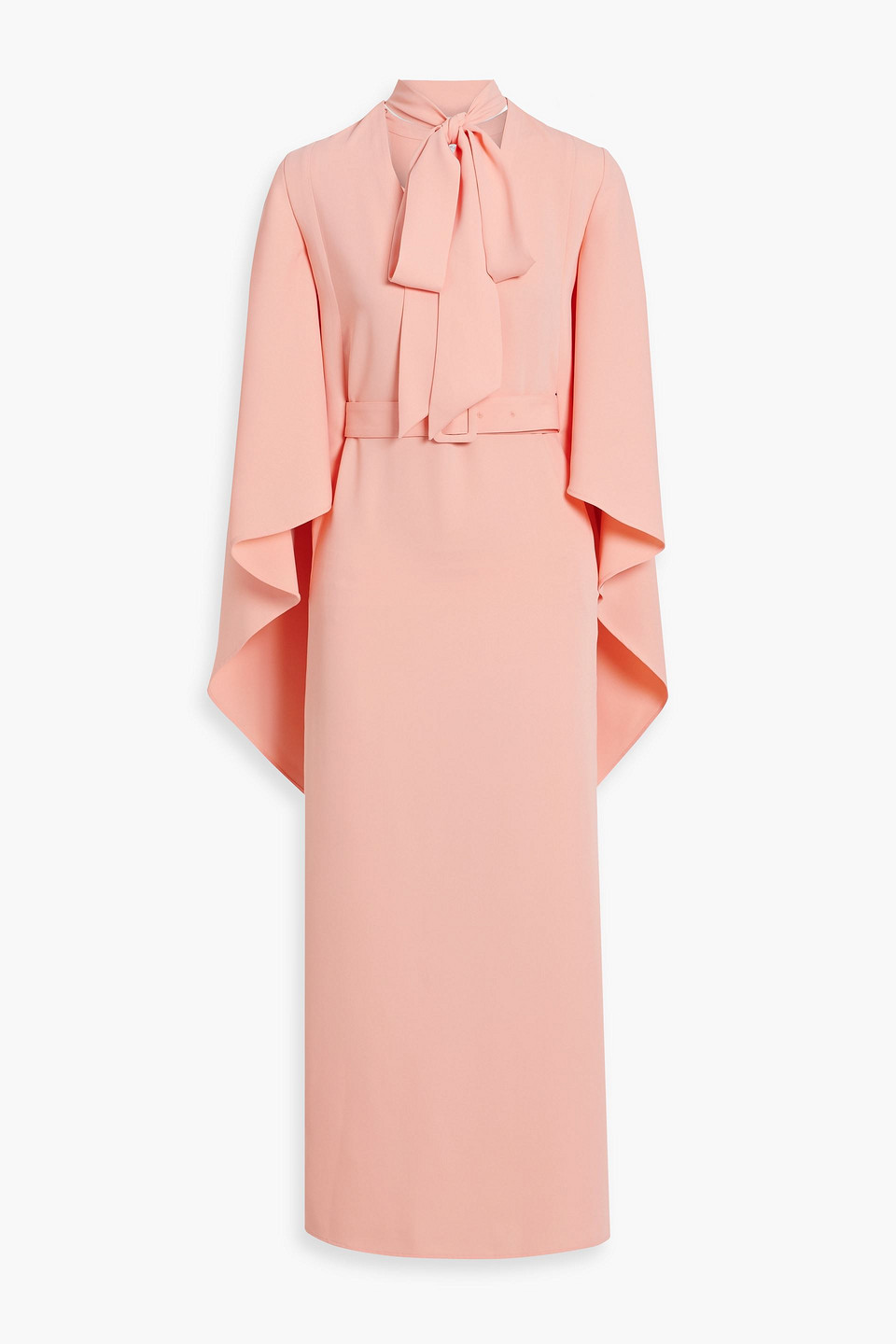 Huishan Zhang Salina Cape-effect Crepe Midi Dress In Peach