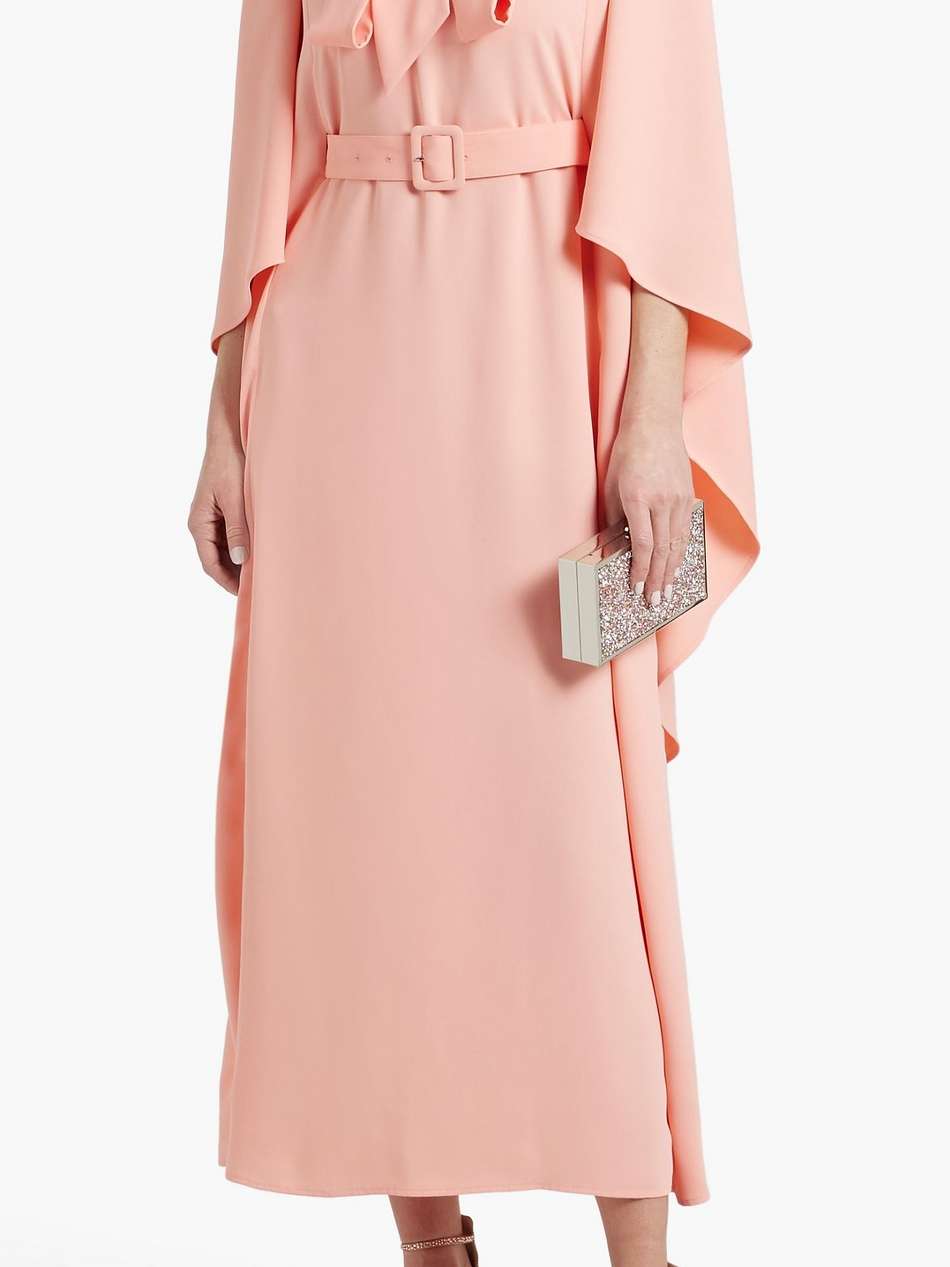salina cape-effect crepe maxi dress