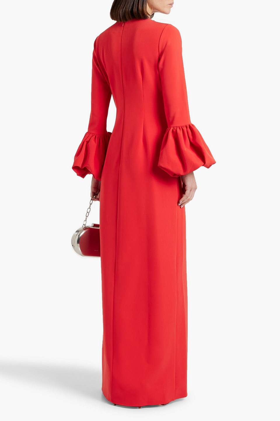 MARCHESA NOTTE CUTOUT EMBELLISHED CREPE GOWN
