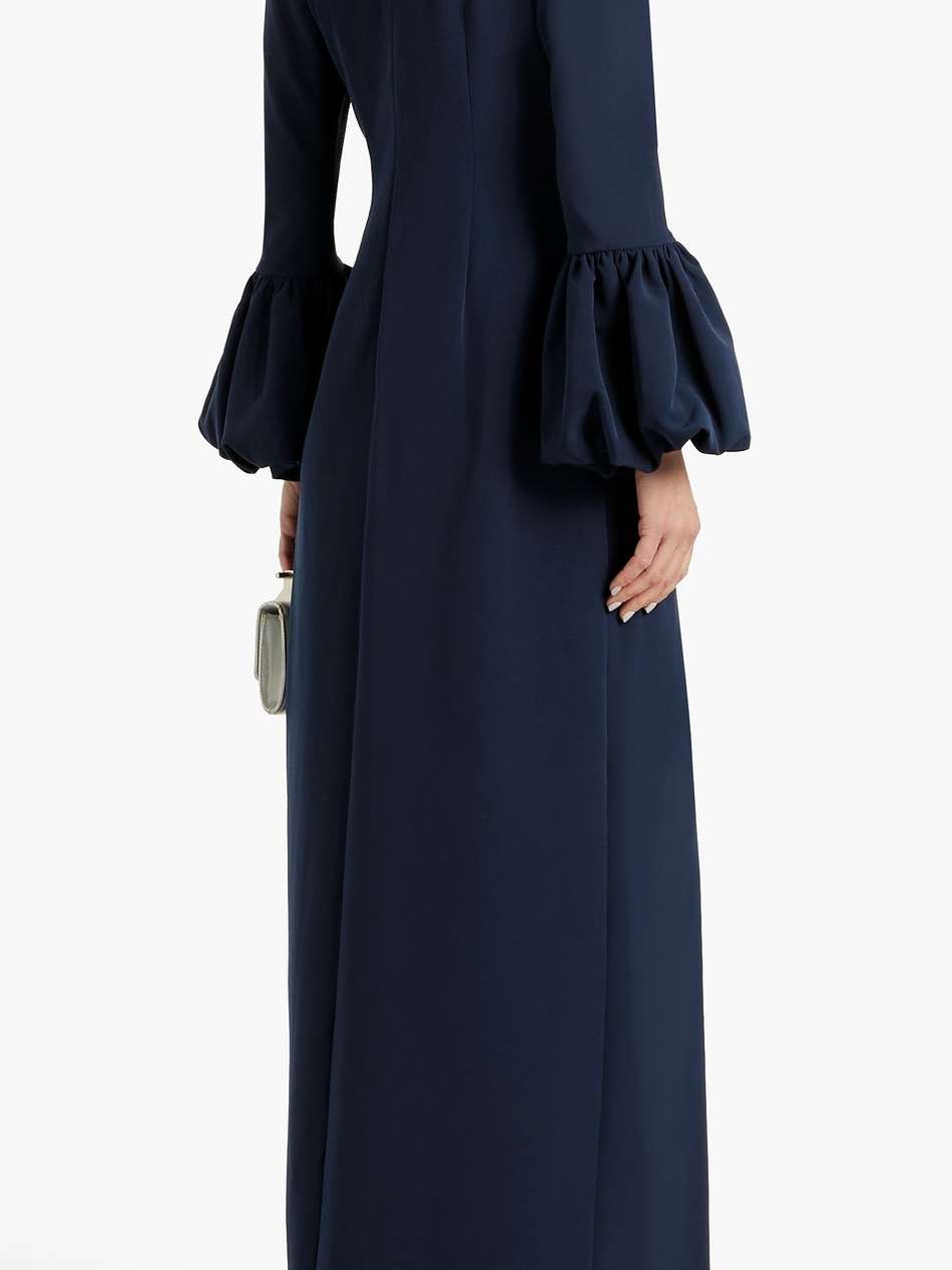 cutout embellished crepe gown