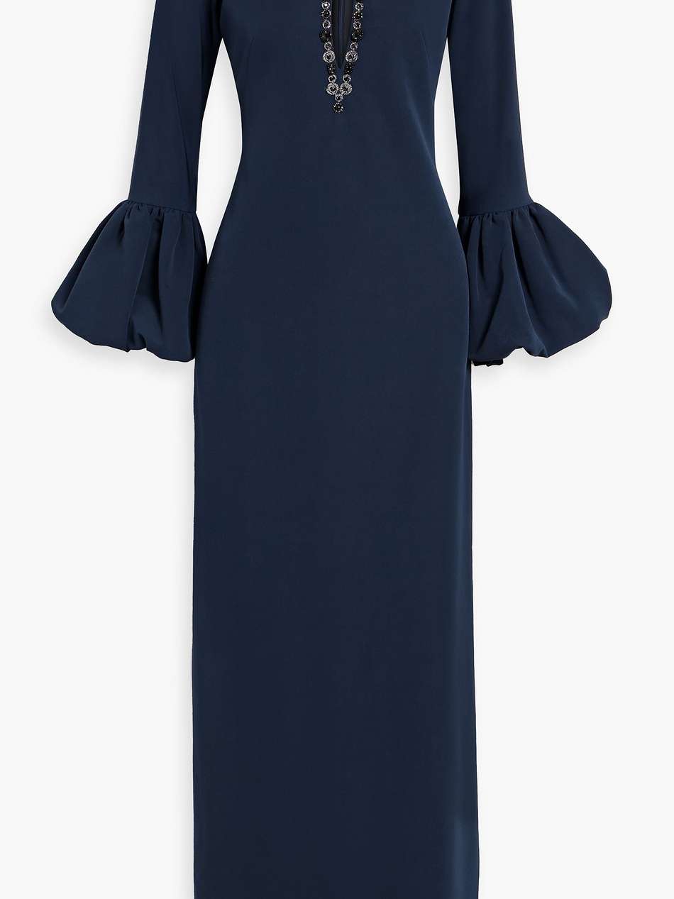 cutout embellished crepe gown
