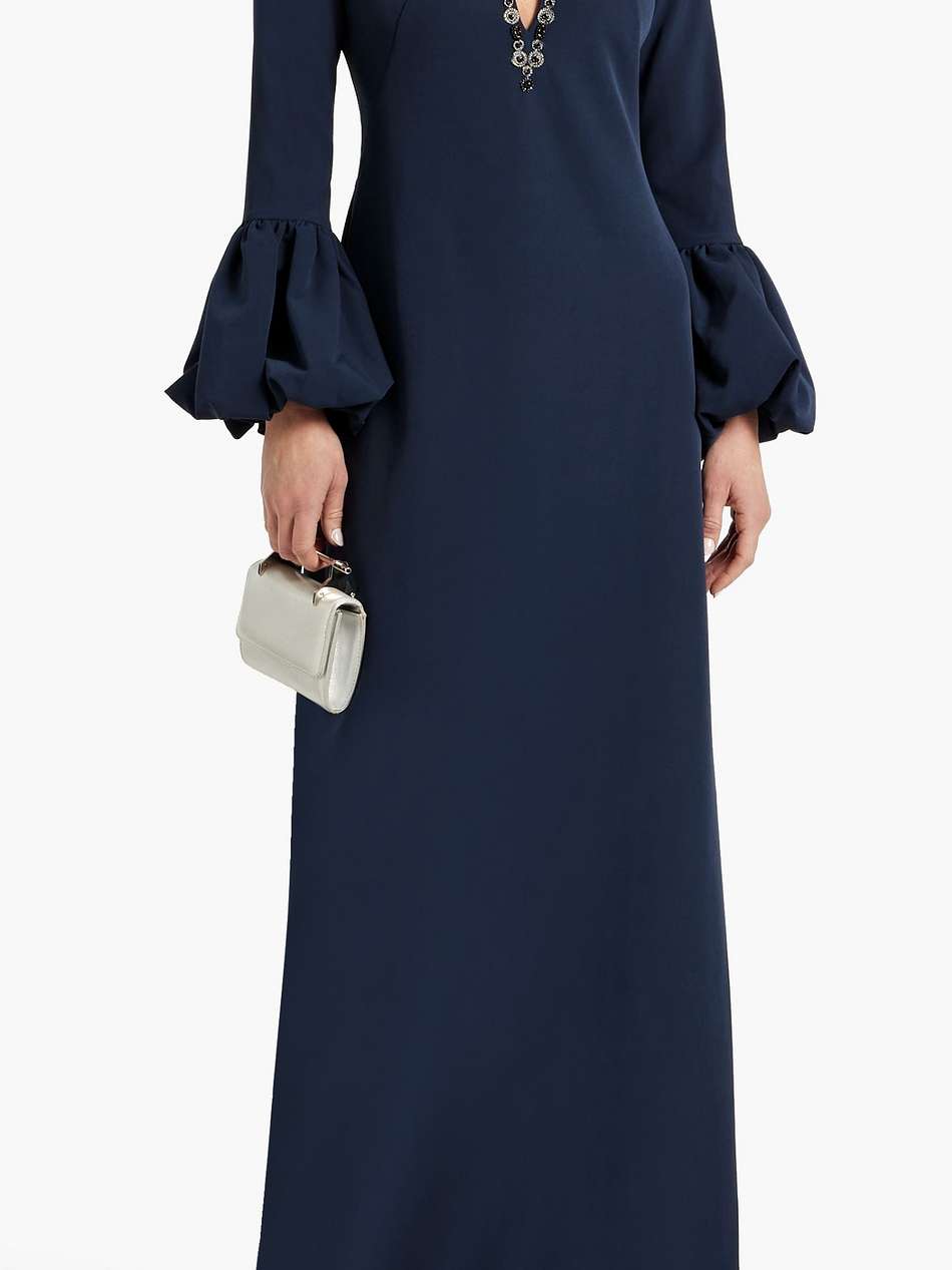 cutout embellished crepe gown