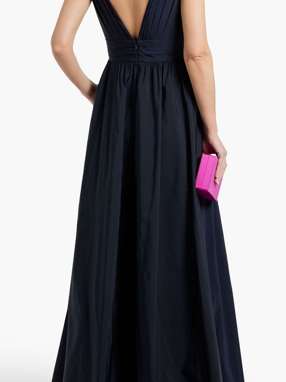 draped taffeta gown