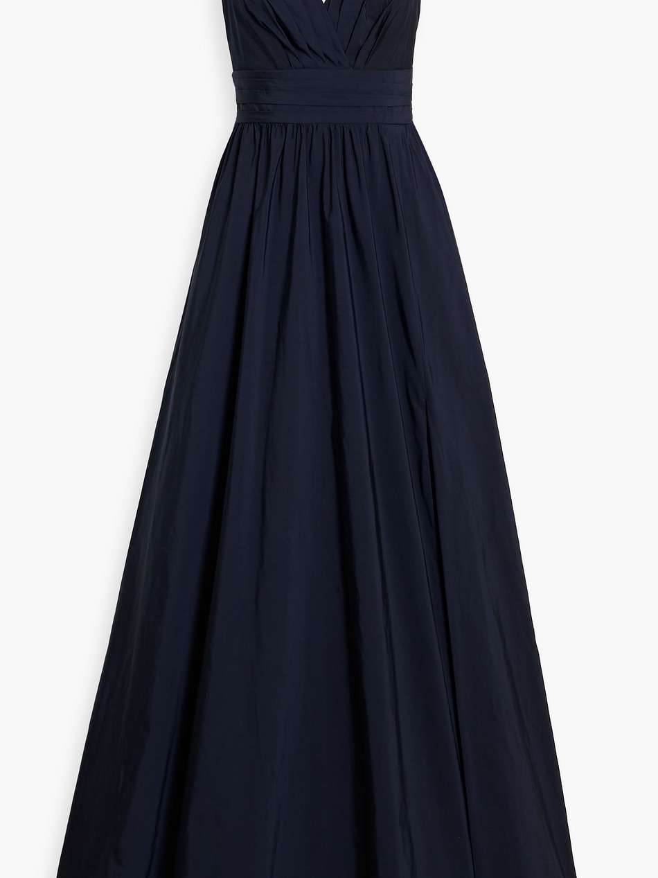 draped taffeta gown