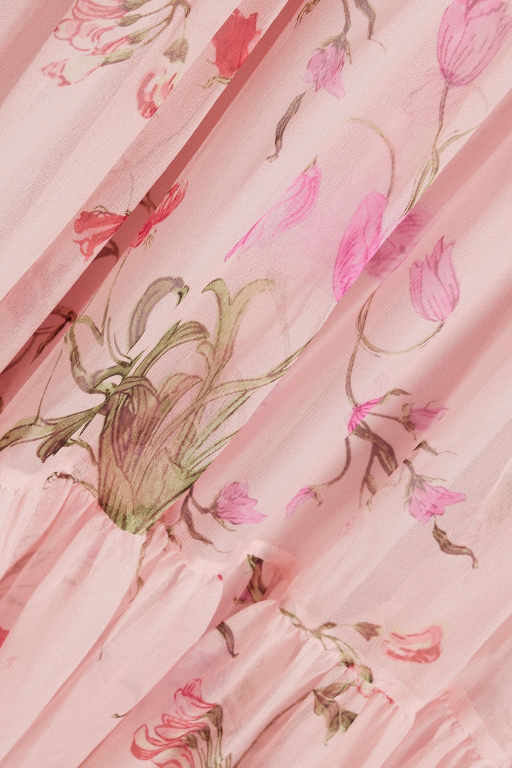 ERDEM Tiered floral-print silk-chiffon maxi dress