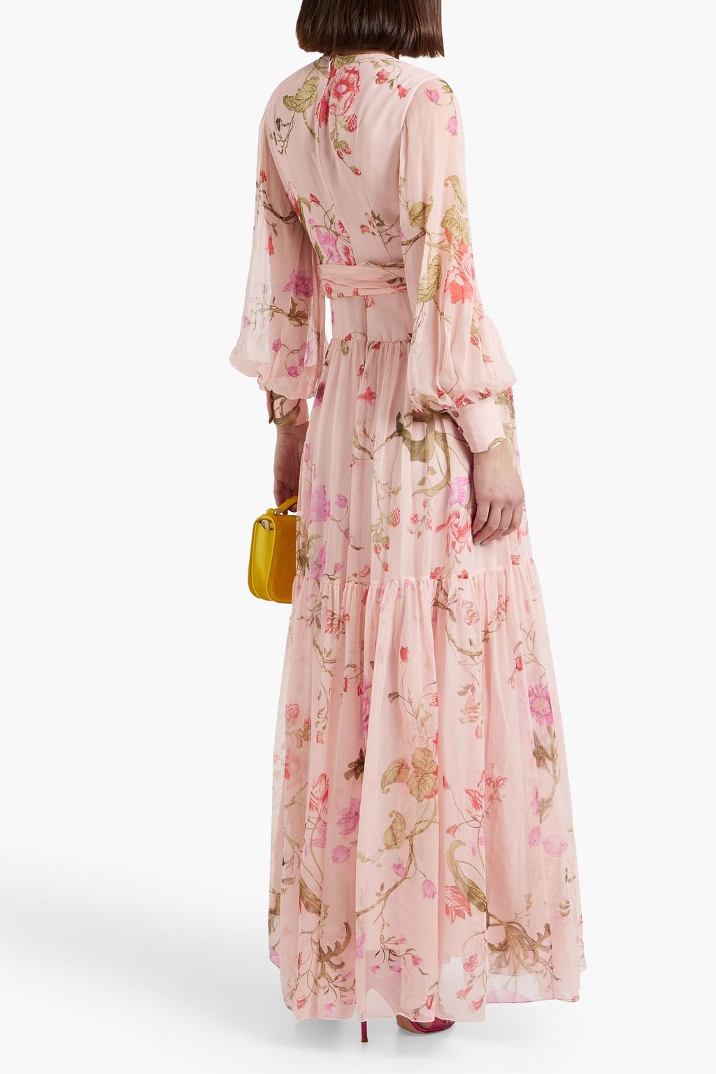ERDEM Tiered floral-print silk-chiffon maxi dress