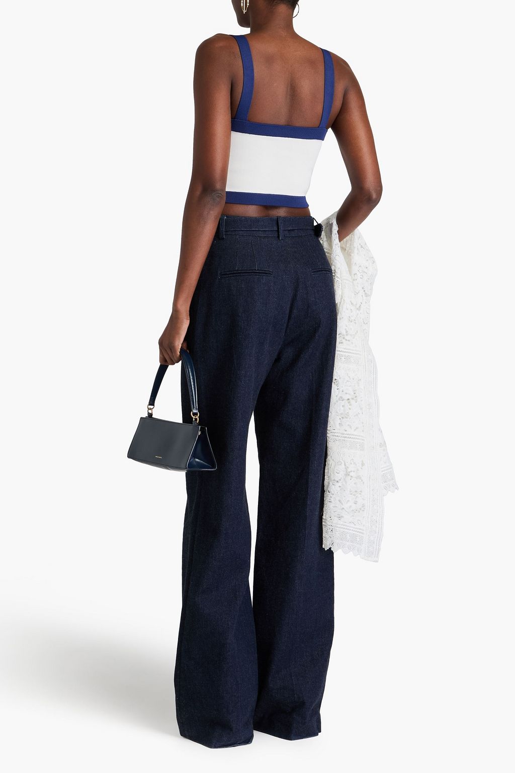 ALICE + OLIVIA Cropped stretch-knit top