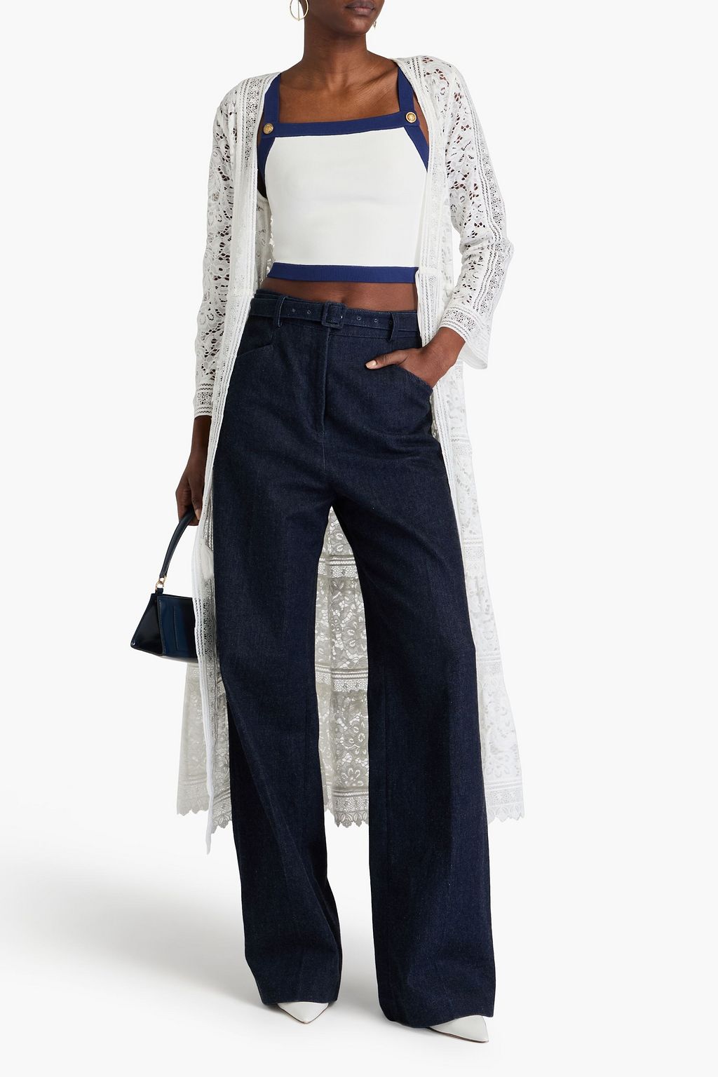 ALICE + OLIVIA Cropped stretch-knit top