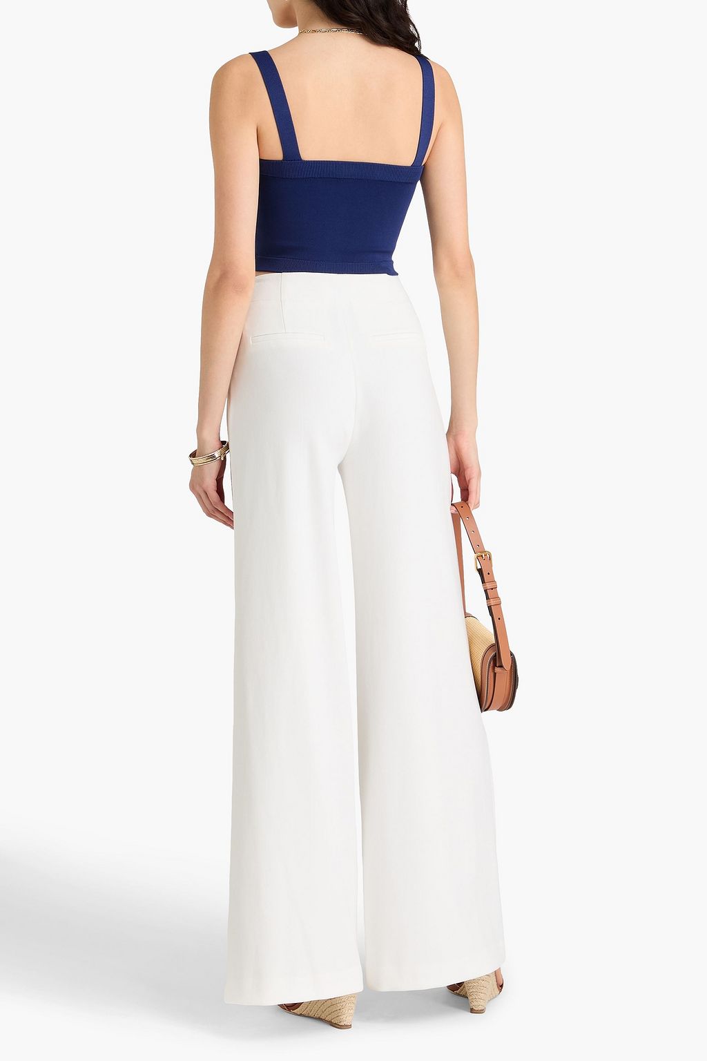 ALICE + OLIVIA بلوزة قصيرة من نسيج مطاط