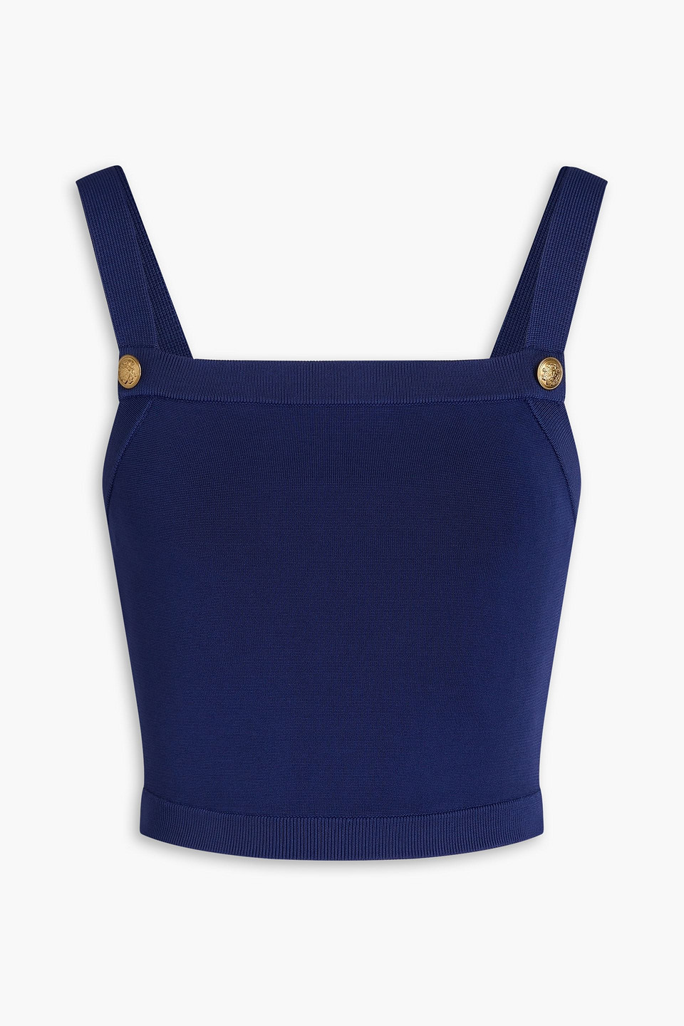 Alice And Olivia Cropped Stretch-knit Top In Royal Blue