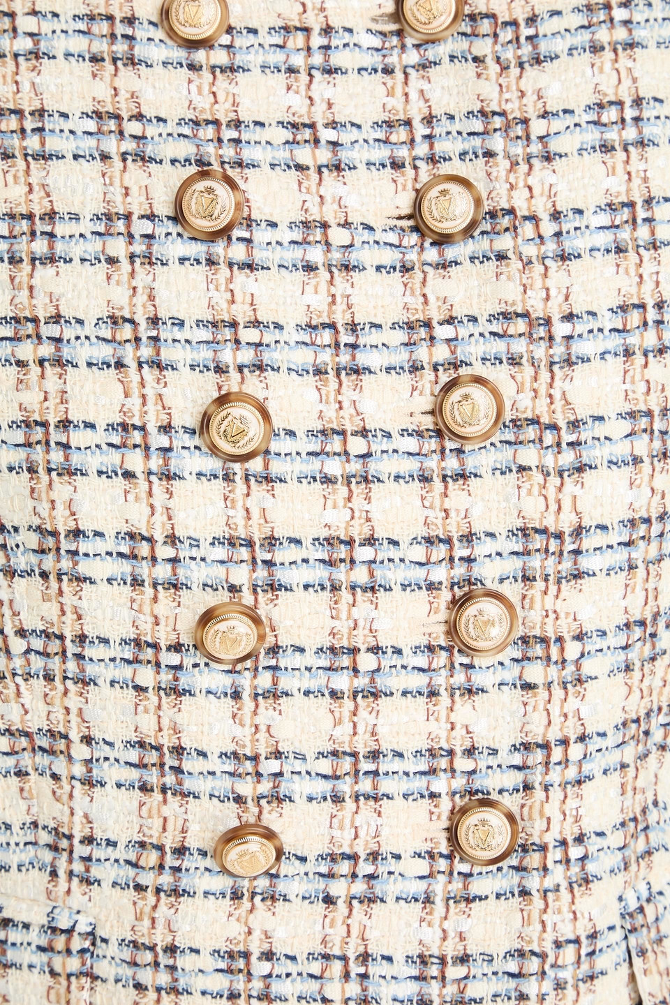 Veronica Beard Bentley Doppelreihige Jacke Aus Tweed Aus Einer Baumwollmischung In Elfenbein