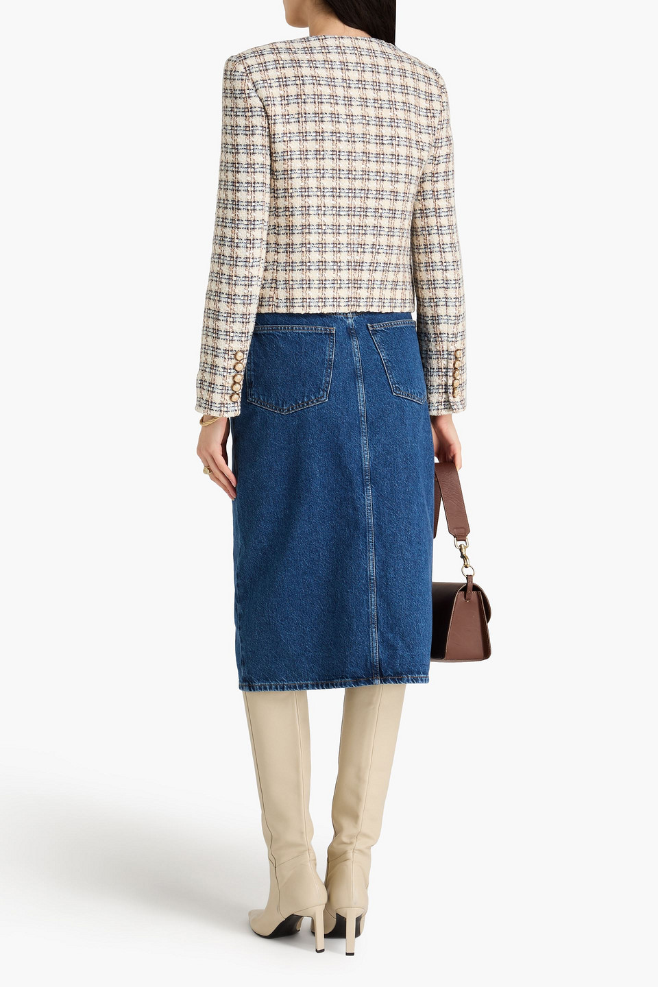 Veronica Beard Bentley Doppelreihige Jacke Aus Tweed Aus Einer Baumwollmischung In Elfenbein