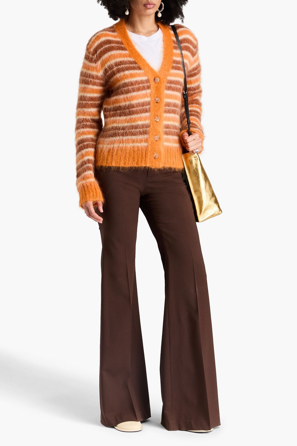 MARNI Gestreifter Cardigan aus einer Mohairmischung