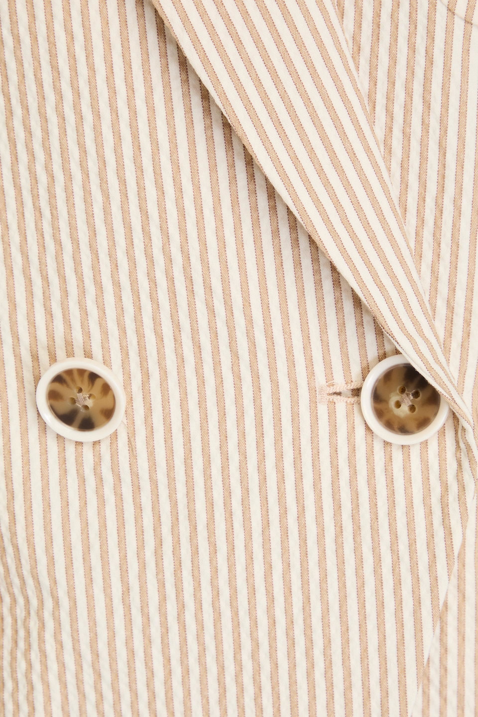 Veronica Beard Didion Double-breasted Striped Cotton-blend Seersucker Blazer In Sandfarben