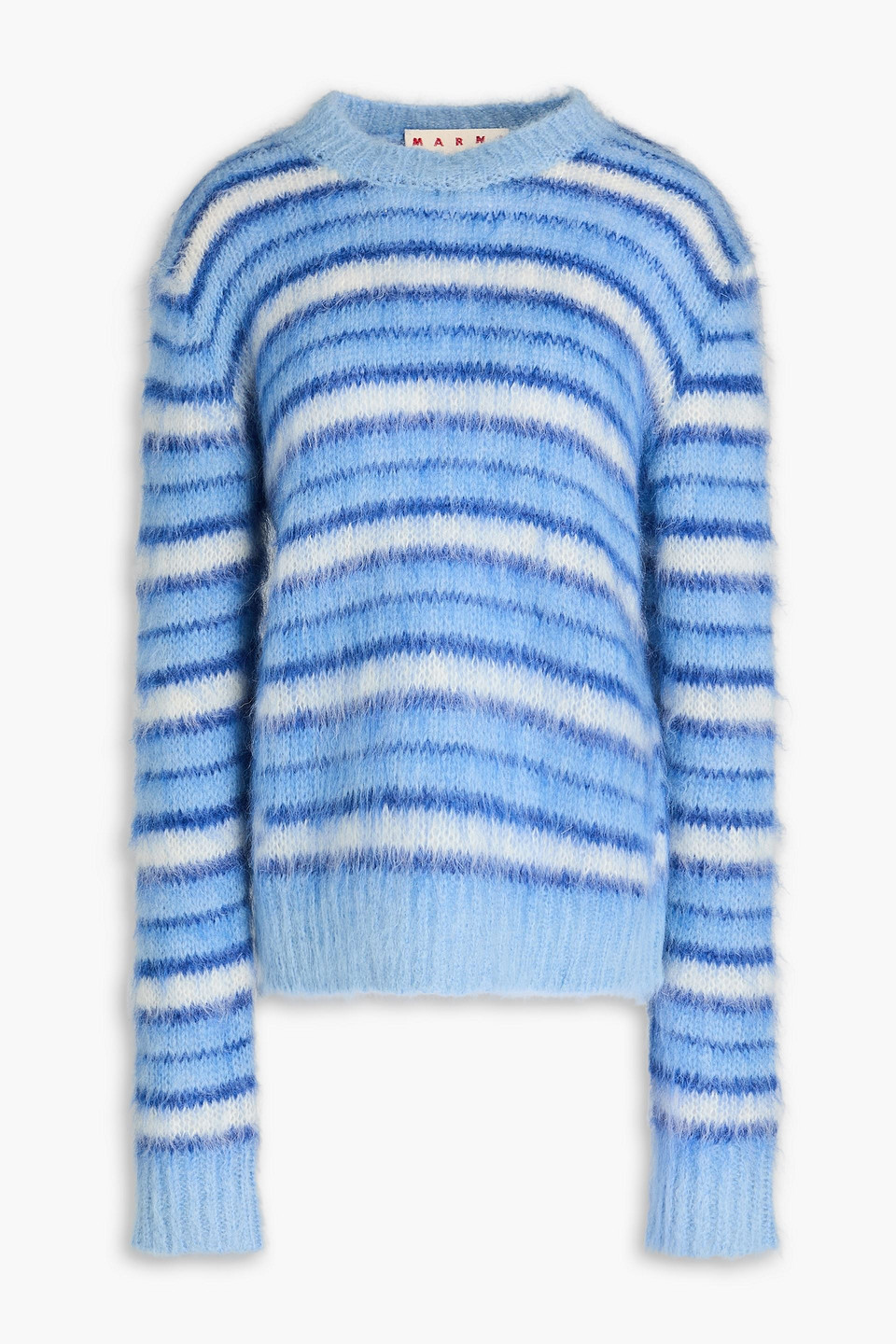 Marni Striped Mohair-blend Sweater In Light Blue