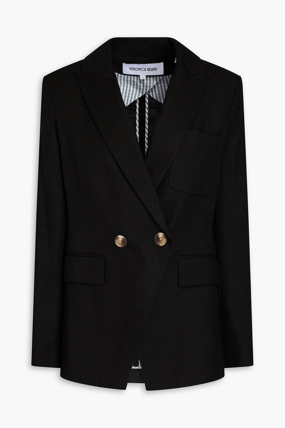 Veronica Beard Didion Doppelreihiger Blazer Aus Einer Leinenmischung In Schwarz