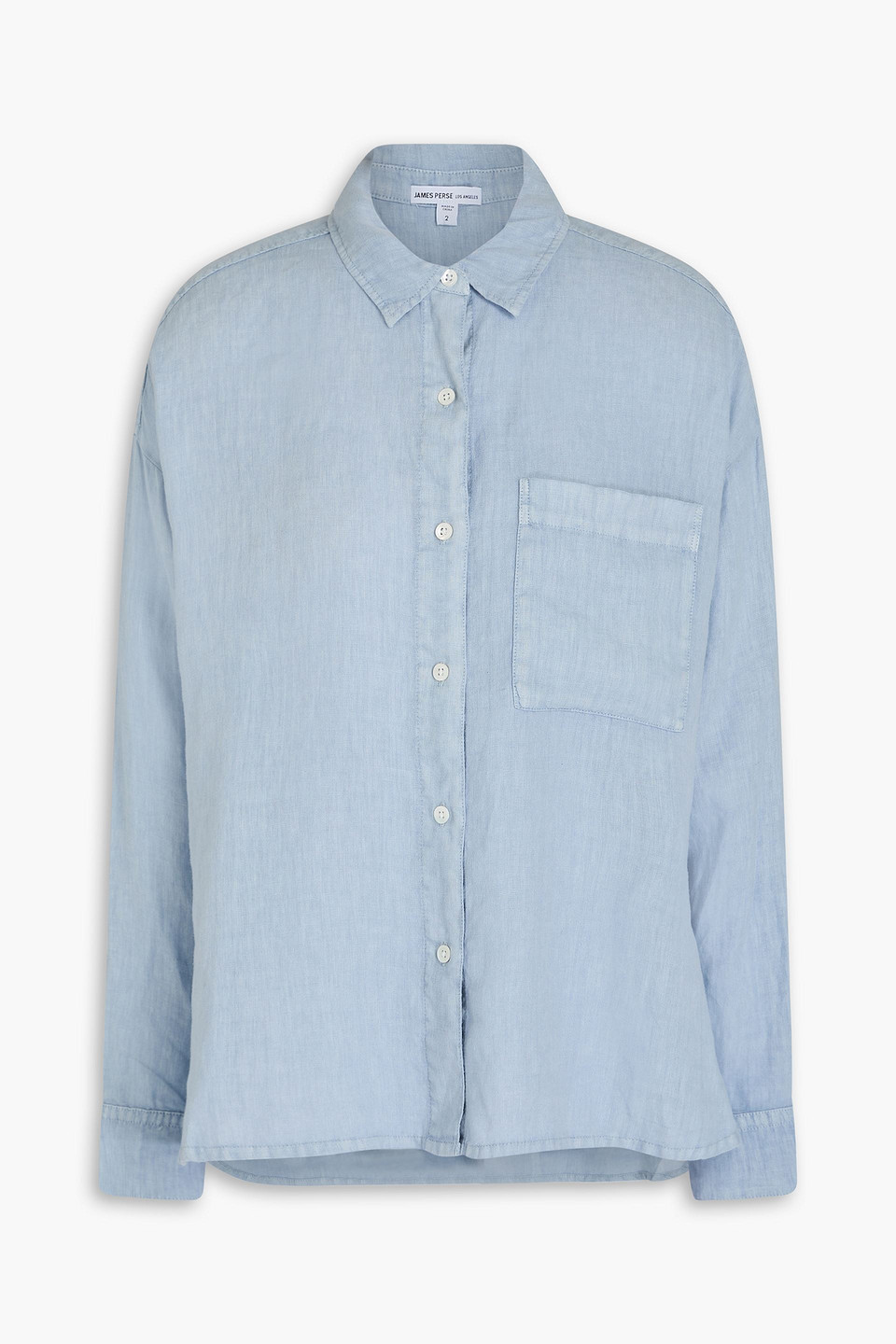James Perse Linen Shirt In Light Blue