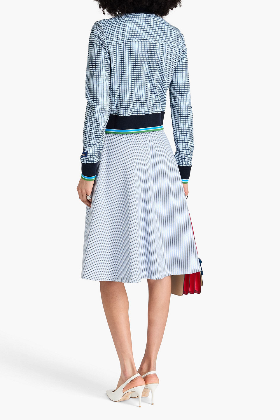 Marni Checked Jacquard-knit Track Jacket In Light Blue