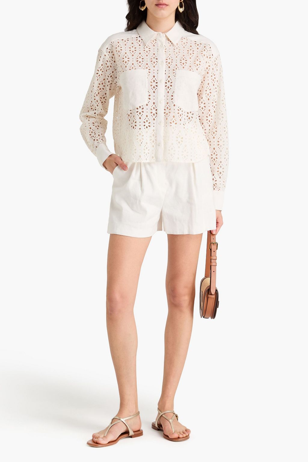VERONICA BEARD Aderes broderie anglaise cotton shirt
